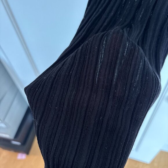 Lioness Prophecy Maxi Sheer Dress Black Onyx Ribbed Knit Crewneck Long Sleeves - Picture 7 of 7